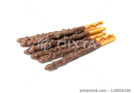 Chocolate cookie sticks, long choco pastries, japan biscuit tubes, korea cracker sticks 128000296