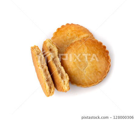 Netherlands traditional cookies isolated, Holland almond filled cake, Dutch marzipan pastry 128000306