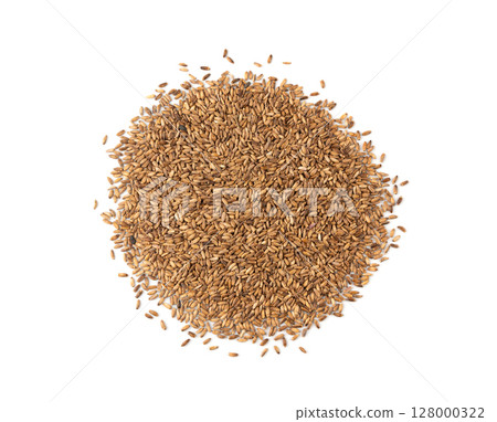 Milk thistle seeds, silybum marianum grains, dry blessed milkthistle fruits, variegated thistle kernels 128000322
