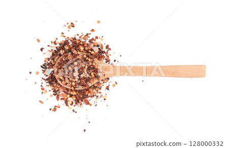 Chili and salt seasoning, red chilli pepper spice powder, dry crushed hot pepper flakes 128000332