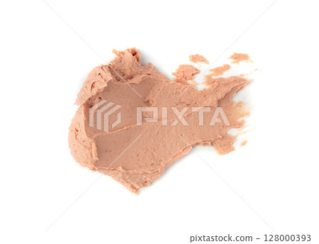 Meat Paste Isolated. Tuna Pate Smear, Liver Mousse, Terrine Spread or Fish Paste 128000393