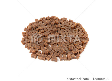 Mini bone-shaped pet food, small dogs crunchy treats, flavored brown dry kibble, canine food 128000400