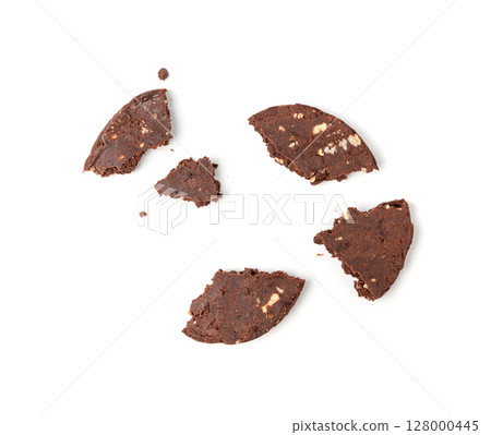 Protein cookie, round protein brownie with chocolate and cocoa, gluten-free cookies 128000445