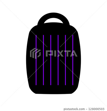 One backpack icon. School bag symbol, simple rucksack outline, schoolbag pictogram One backpack icon. School bag symbol, simple rucksack outline, schoolbag pictogram 128000503