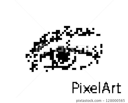 Pixel art eye icon, 8 bit retro style human eyeball, simple computing see symbol Pixel art eye icon, 8 bit retro style human eyeball, simple computing see symbol 128000565