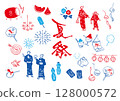 Summer festival icon set 128000572