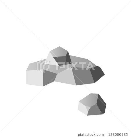 Big rock stone flat icon. Solid iron ore symbol, one grey granite, single concrete stone illustration Big rock stone flat icon. Solid iron ore symbol, one grey granite, single concrete stone illustration 128000585