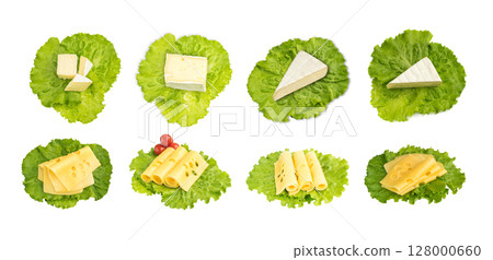 Brie or Camembert Cheese With White Mold Isolated Brie or Camembert Cheese With White Mold Isolated 128000660