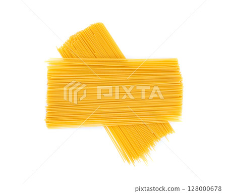 Raw spaghetti isolated, dry spagetti, long wheat noodles, uncooked italian macaroni bundle Raw spaghetti isolated, dry spagetti, long wheat noodles, uncooked italian macaroni bundle 128000678