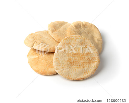 Pita flat bread, wheaten pitta flatbread also known as Arabic bread, chapati, greek pita naan, khubz Pita flat bread, wheaten pitta flatbread also known as Arabic bread, chapati, greek pita naan, khubz 128000683