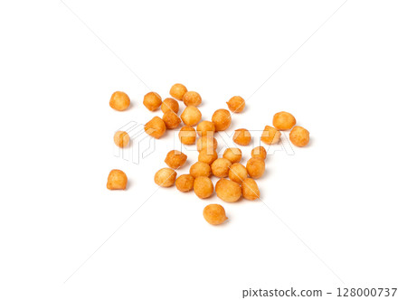Small pastry balls, fried crispy wheat soup pearls, salad egg puffs or choux pastry Small pastry balls, fried crispy wheat soup pearls, salad egg puffs or choux pastry 128000737