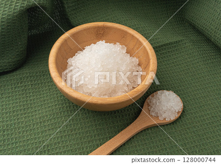 Dead sea salt pile, white crystals for body spa, sodium chloride similar to crushed ice, spa scrub Dead sea salt pile, white crystals for body spa, sodium chloride similar to crushed ice, spa scrub 128000744