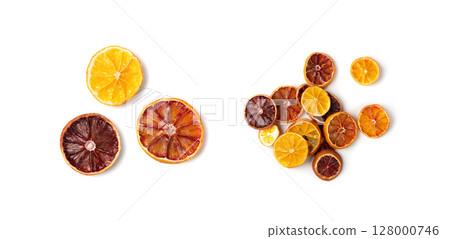 Dried Slices of Orange and Blood Orange Isolated 128000746