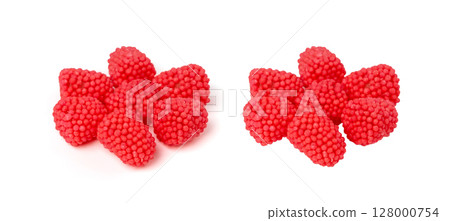 Gummy berries, chewy raspberries or jelly blackberries, gelatin candies fruit marmalade 128000754