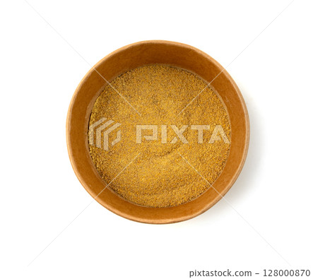 Ground fenugreek seeds, milled dry trigonella powder, spicy methi dana pounded grains 128000870