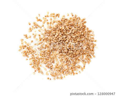 Boiled Buckwheat Pile Isolated, Cooked Buck Wheat Grains, Porridge Heap, Cook Buckwheat Boiled Buckwheat Pile Isolated, Cooked Buck Wheat Grains, Porridge Heap, Cook Buckwheat 128000947