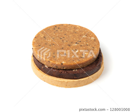 Protein cookie, round protein brownie with chocolate and cocoa, gluten-free cookies Protein cookie, round protein brownie with chocolate and cocoa, gluten-free cookies 128001008