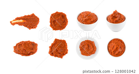 Ajvar or Pindjur Orange Vegetable Spread made from Bell Peppers Ajvar or Pindjur Orange Vegetable Spread made from Bell Peppers 128001042