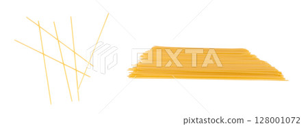 Raw spaghetti isolated, dry spagetti, long wheat noodles, uncooked italian macaroni bundle Raw spaghetti isolated, dry spagetti, long wheat noodles, uncooked italian macaroni bundle 128001072