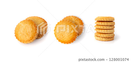 Netherlands traditional cookies isolated, Holland almond filled cake, Dutch marzipan pastry 128001074