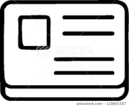 ID Card Outline Icon 128001587