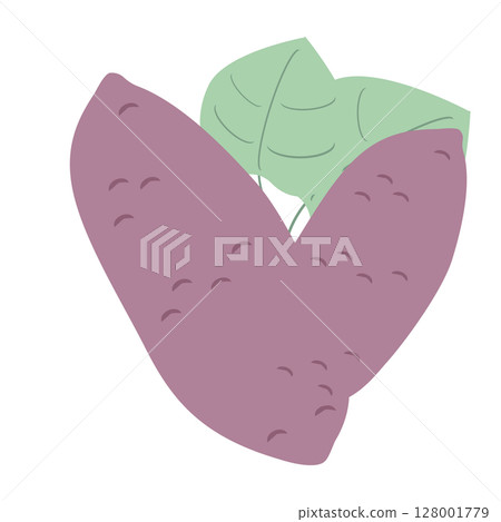 Cute autumn illustration of sweet potato Cute autumn illustration of sweet potato 128001779