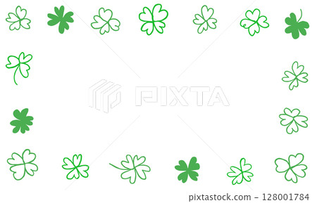 Four-leaf clover illustration frame Four-leaf clover illustration frame 128001784