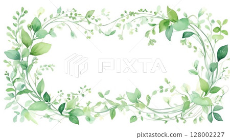 Refreshing plant decorative frame | Mint & white watercolor illustration Refreshing plant decorative frame | Mint & white watercolor illustration 128002227