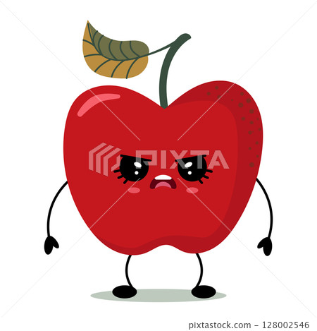 A lively Angry Red Apple character with playful arms and expressive eyes, full of charm A lively Angry Red Apple character with playful arms and expressive eyes, full of charm 128002546