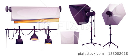 Photo studio cartoon equipment set 128002618
