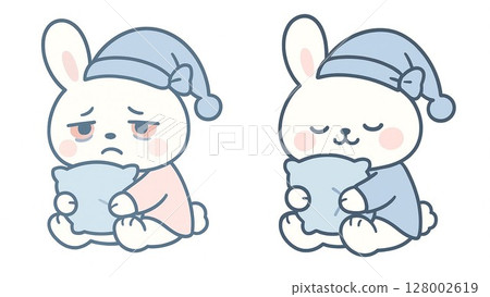 哭泣的兔子插畫 128002619