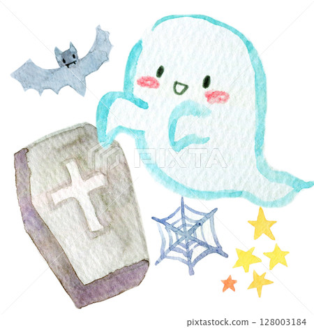 Watercolor illustration, hand-drawn illustration, Halloween image Watercolor illustration, hand-drawn illustration, Halloween image 128003184