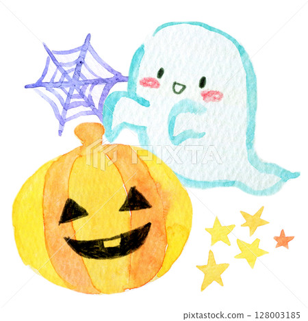 Watercolor illustration, hand-drawn illustration, Halloween image Watercolor illustration, hand-drawn illustration, Halloween image 128003185