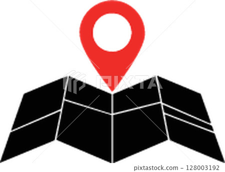 map location flat icon with long shadow 128003192