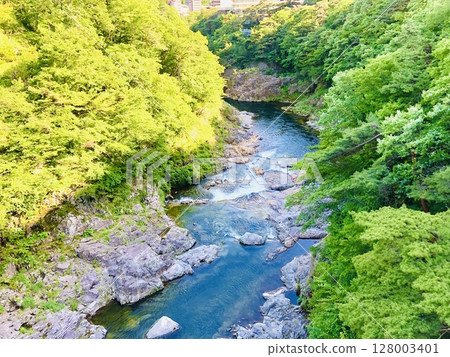 The beauty of the valley shines amidst the fresh greenery 128003401