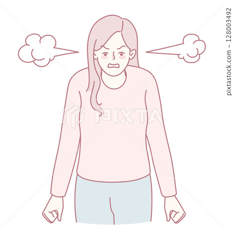 A Frustrated Woman Vividly Expressing Her Anger Through Compelling Visual Symbols and Art 128003492