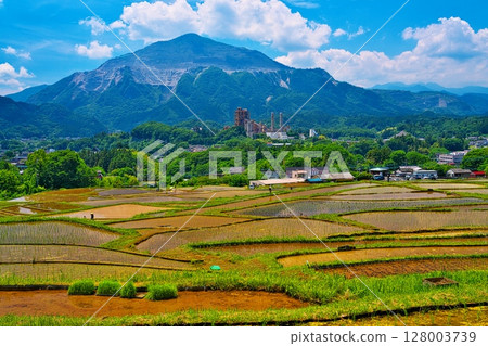 View of Mount Buko in early summer from Terasaka rice terraces View of Mount Buko in early summer from Terasaka rice terraces 128003739