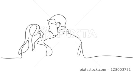 happiness man and woman dating one line continuous rare view happiness man and woman dating one line continuous rare view 128003751