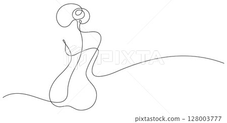 beauty woman body care treatment one line decorative art 128003777