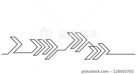 arrows graphic one line continuous footer element 128003783