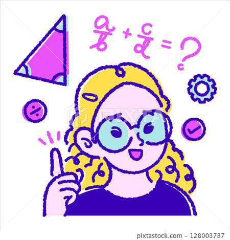 education learning mathemetics playful handdrawn illustration 128003787
