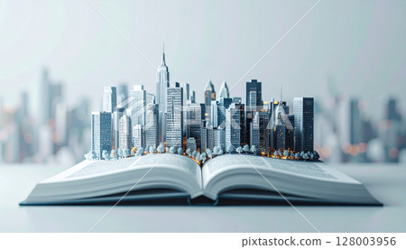 一座大城市從書中跳出來(人工智慧產生的圖像) 一座大城市從書中跳出來(人工智慧產生的圖像) 128003956