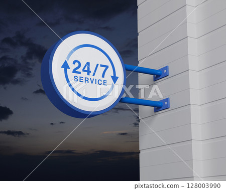 Business full time online service concept, 3D rendering 128003990
