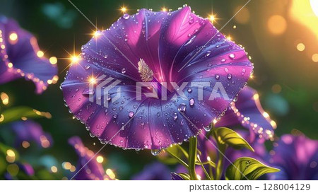 早晨的陽光中的牽牛花 128004129