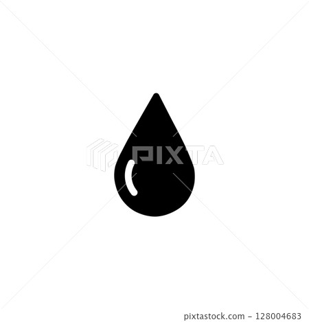 black drop line art icon illustration isolated on white background, liquid symbol, humidity sign. 128004683