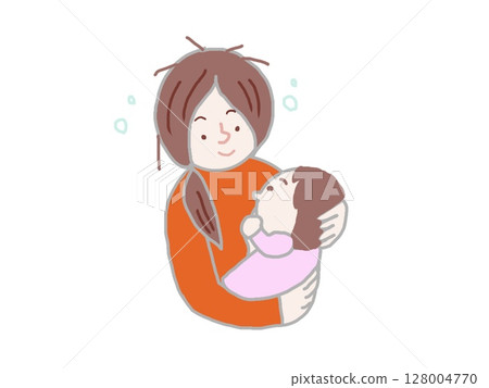 A mother breastfeeding a baby who won't stop crying 128004770