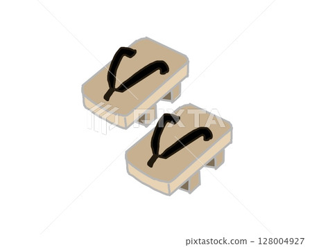 附肩帶的木屐插圖 附肩帶的木屐插圖 128004927