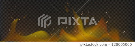 Realistic fire on a dark background - Vector Realistic fire on a dark background - Vector 128005060