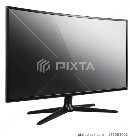 Isolated blank LCD monitor screen with modern flat black display technology Isolated blank LCD monitor screen with modern flat black display technology 128005602