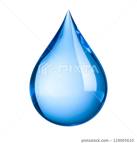 Aqua-blue water drop vector illustration symbolizing clean, clear nature 128005610